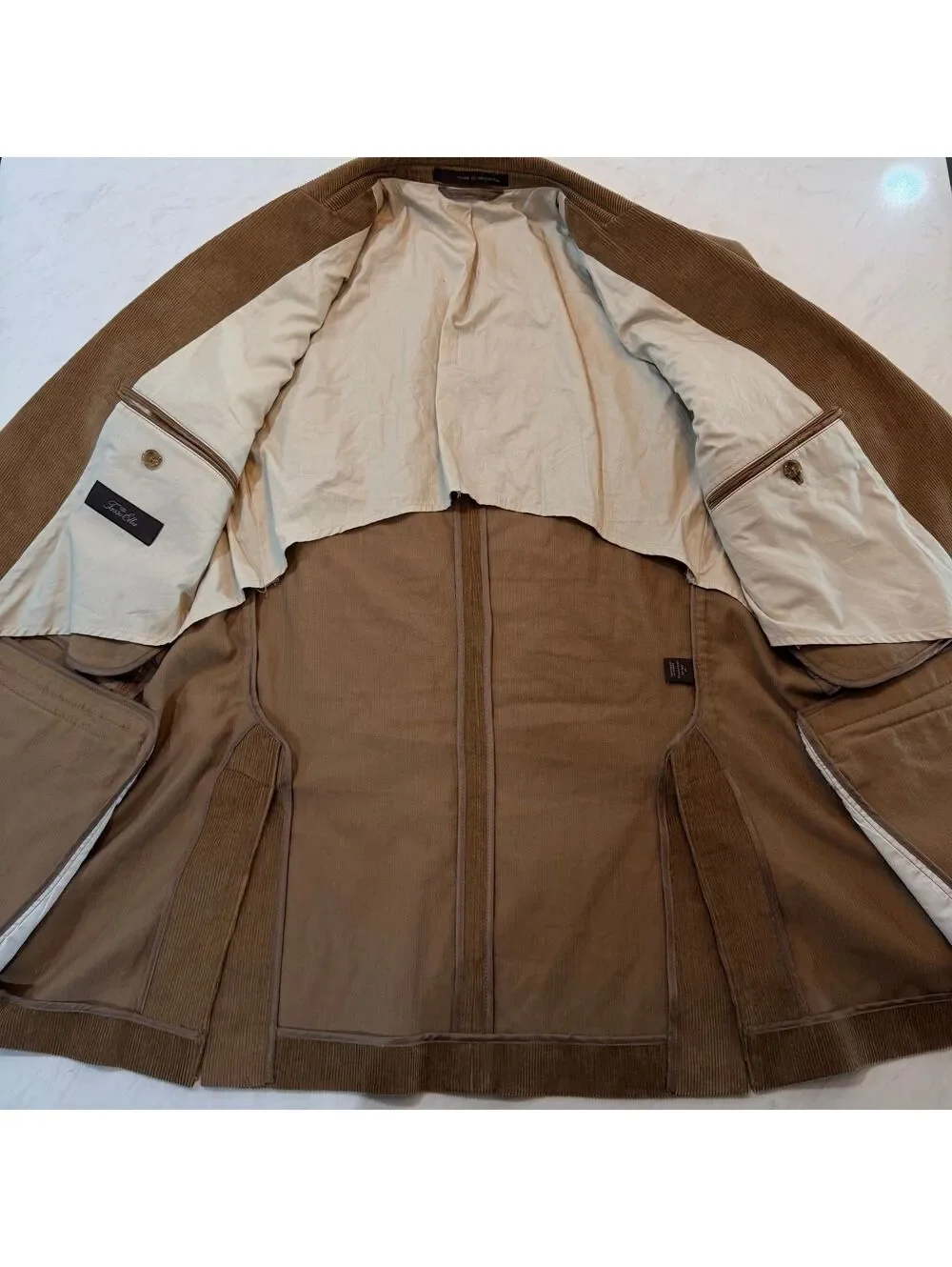 Tasso Elba Men's M 39-41 Brown Corduroy Blazer Old Money Style 100% Cotton